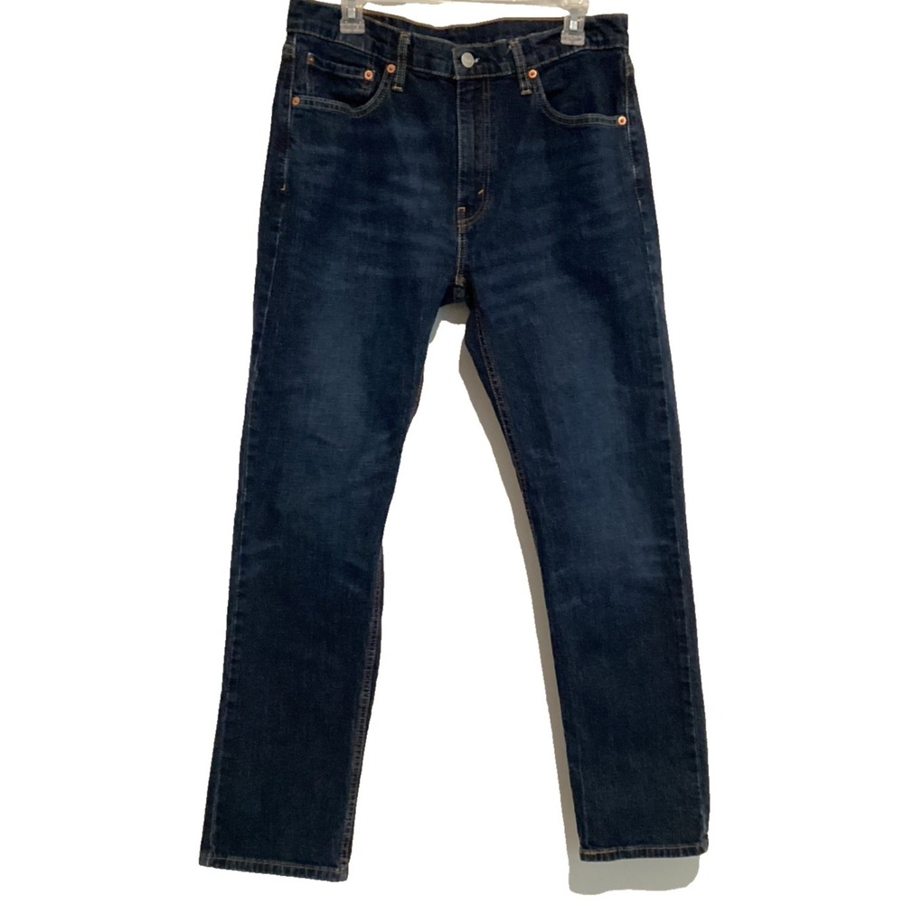 Levi's 505 Denim Jeans Men's 33 x 32 Zipper Fly Dark Blue Pants Regular Fit